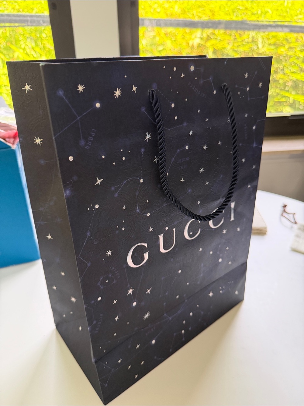Gucci Navy and Silver Constellation Gift Bag